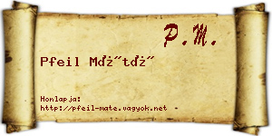Pfeil Máté névjegykártya